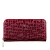 Czerwony Portfel Damski ze Skóry Licowej krople PD090s359 RFID