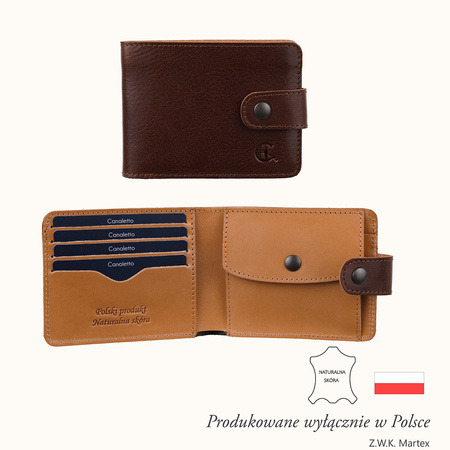 Mały Portfel skórzany Canaletto Vintage PM1050s345-332GR