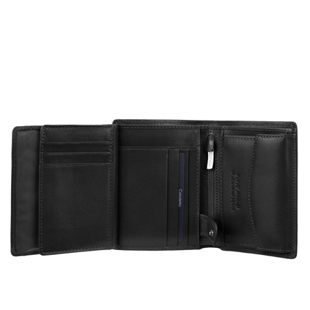 Męski czarny portfel Canaletto skóra garbowana roślinnie PM265s163gr RFID