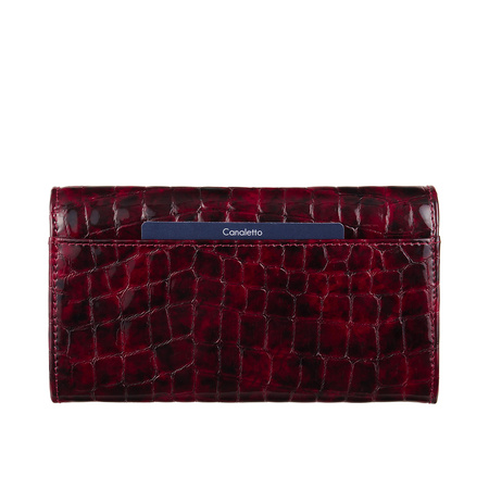 Portfel damski Canaletto ze skóry licowej bordo z RFID PD1602s314 RFID