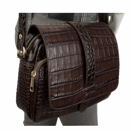 Torebka skórzana Canaletto z wzorem krokodyla TD690s1