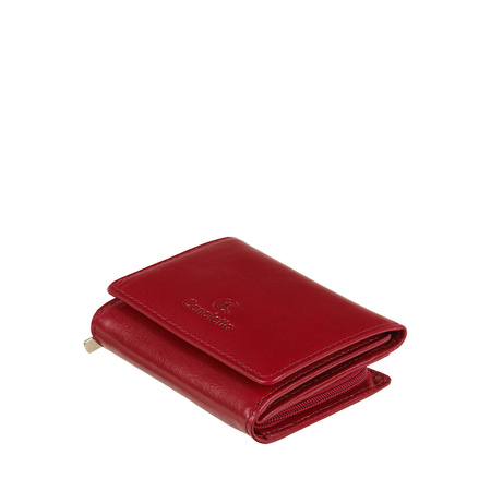 Czerwony portfel damski Canaletto ze skóry garbowanej roślinnie PD2003cs165 GR RFID