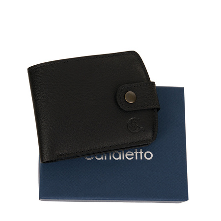 Czarny Portfel Męski Canaletto Slim – skóra naturalna, 10 kart PM2455As246