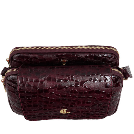 Damska torebka skórzana Canaletto z klapką i ozdobnym frędzlem TD705s337