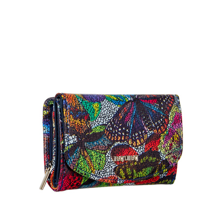 Portfel skórzany damski w motyle kolorowy RFID BajuBaj PD1202cs13 RFID