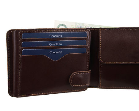 Mały portfel Canaletto RFID skóra garbowana roślinnie P1060cs350GR RFID