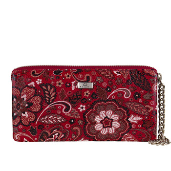 Portfel damski skórzany czerwony BajuBaj duży ręcznie szyty PD2403s167RFID
