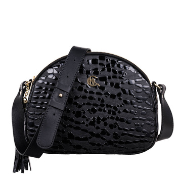 Czarna torebka Canaletto ze skóry z efektem kropli – elegancja i funkcjonalność na lata TD810s258