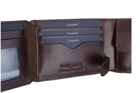 Mały portfel Canaletto RFID skóra garbowana roślinnie P1060cs350GR RFID