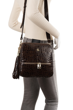 Torebka skórzana Canaletto ze skóry naturalnej lakierowanej TD840s341