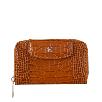 Damski portfel skórzany Canaletto – koniakowy croco z RFID | Elegancja i bezpieczeństwo PD1445s262 RFID