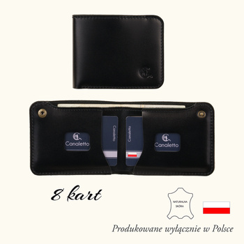 Mały potfel na karty slim ze skóry licowej Canaletto E2460s147