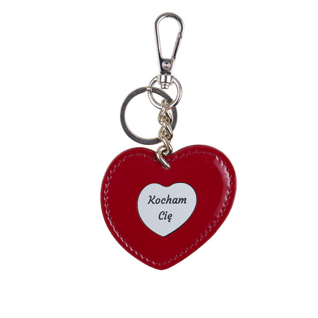 Grawerowane serduszko na łańcuszku ze skóry naturalnej E24s352