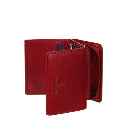 Czerwony portfel damski Canaletto ze skóry garbowanej roślinnie PD2003cs165 GR RFID