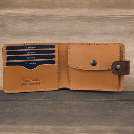 Mały Portfel skórzany Canaletto Vintage PM1050s345-332GR