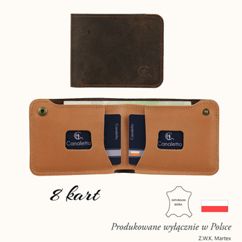 Portfel Slim Męski na karty ze skóry Vintage Canaletto E2460s335332