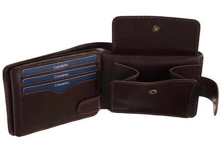 Mały portfel Canaletto RFID skóra garbowana roślinnie P1060cs350GR RFID