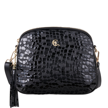 Listonoszka Canaletto ze skóry naturalnej z efektem kropli i złotymi wykończeniami TD808s258