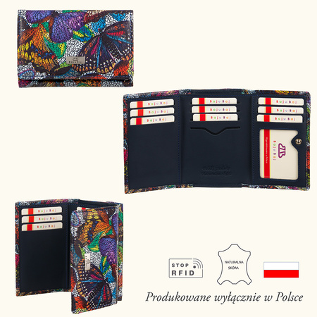 Kolorowy Portfel Damski BajuBaj ze Skóry Licowej PD1221cs13RFID 