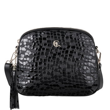 Listonoszka Canaletto ze skóry naturalnej z efektem kropli i srebrnymi wykończeniami TD808s258