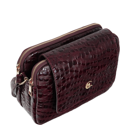 Damska torebka skórzana Canaletto z klapką i ozdobnym frędzlem TD705s337