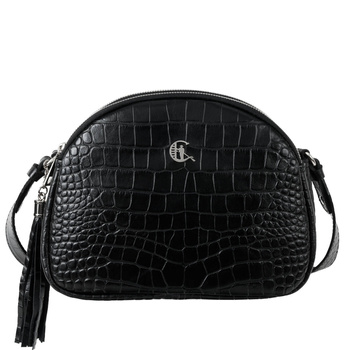 Czarna torebka Canaletto ze skóry tłoczonej na wzór krokodyla – elegancja i funkcjonalność TD810s121