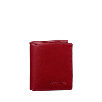Mały czerwony portfel damski RFID Canaletto z skóry licowej garbowanej roślinnie PD1031s165gr RFID