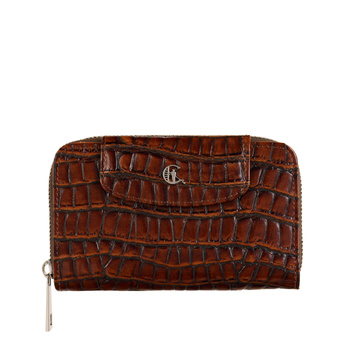 Damski portfel skórzany Canaletto – brązowy croco z RFID | Elegancja i bezpieczeństwo PD1445s299 RFID
