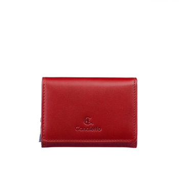 Czerwony portfel damski Canaletto ze skóry naturalnej licowej – klasyka i funkcjonalność PD2003