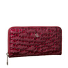 Czerwony Portfel Damski ze Skóry Licowej krople PD090s359 RFID