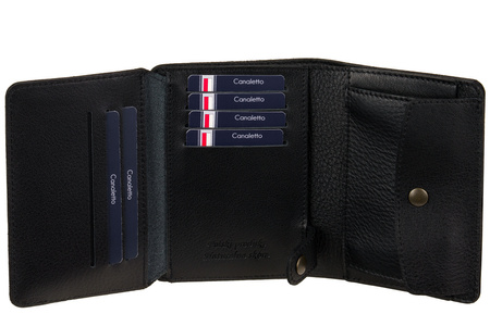 Skórzany Portfel Męski z perforacją Canaletto 11 kart PM1550s246-P60