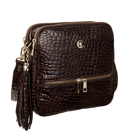 Torebka skórzana Canaletto ze skóry naturalnej lakierowanej TD840s341