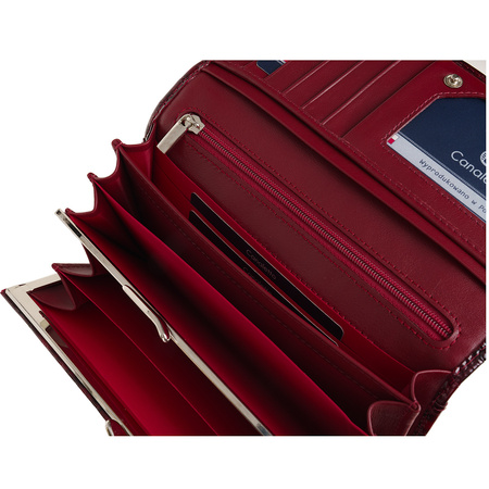 Portfel damski Canaletto ze skóry licowej bordo z RFID PD1602s314 RFID