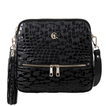 Torebka listonoszka Canaletto ze skóry naturalnej o unikalnym wzorze kropli TD840s258srebrne