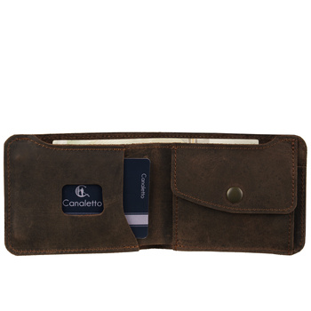 Portfel Męski Slim Vintage Canaletto, 6 kart drobne i banknoty PM2458s335