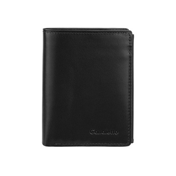 Męski czarny portfel Canaletto skóra garbowana roślinnie PM265s163gr RFID