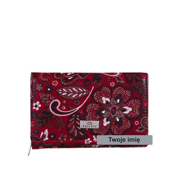 Czerwony portfel damski z grawerem BajuBaj skóra licowa PD1225CS167 RFIDPS