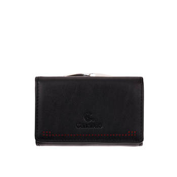 Czarny damski portfel Canaletto z perforacją laserową – elegancja i funkcjonalność PD1223P51