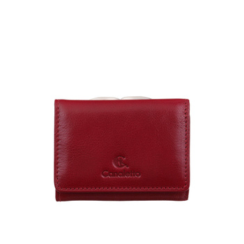 Mały czerwony portfel damski Canaletto z naturalnej skóry licowej z RFID – elegancja i bezpieczeństwo PD2000cs165 RFID