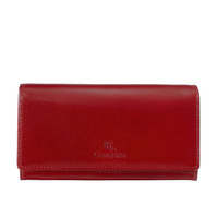 Duży czerwony portfel damski Canaletto ze skóry garbowanej roślinnie  PD1602s165 GR RFID