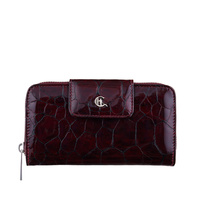 Damski portfel Canaletto z bordowej lakierowanej skóry – Luksus, Styl i Bezpieczeństwo w Jednym PD2006s78 RFID