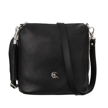 Czarna torebka damska Canaletto ze skóry groszkowanej – elegancja i funkcjonalność TD612