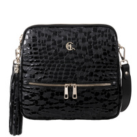 Torebka listonoszka Canaletto ze skóry naturalnej o unikalnym wzorze kropli TD840s258srebrne