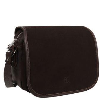 Brązowa torebka damska ze skóry licowej i zamszu Canaletto TD624s19-348